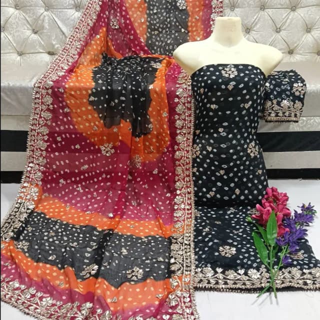 Chunri LCD Gotta 2PC Suit Pure PK Karinkal Chiffon | Royal Festive Edition