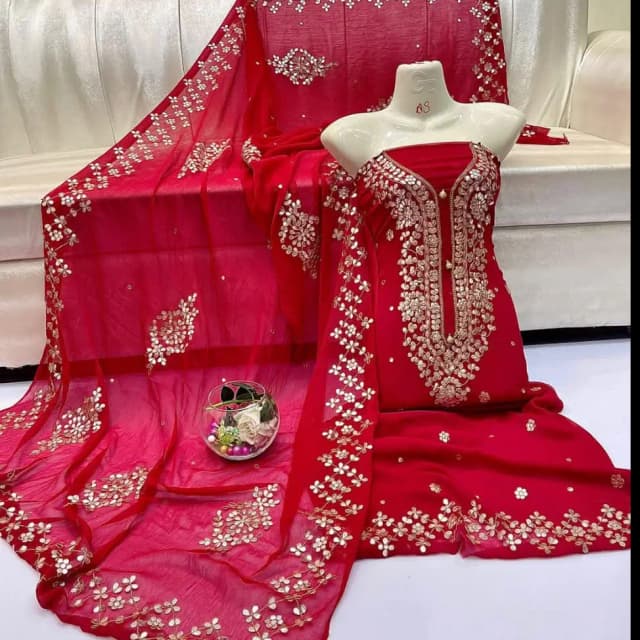 New Arrival Elegant Hand Embroidered Gotta Jall Suit