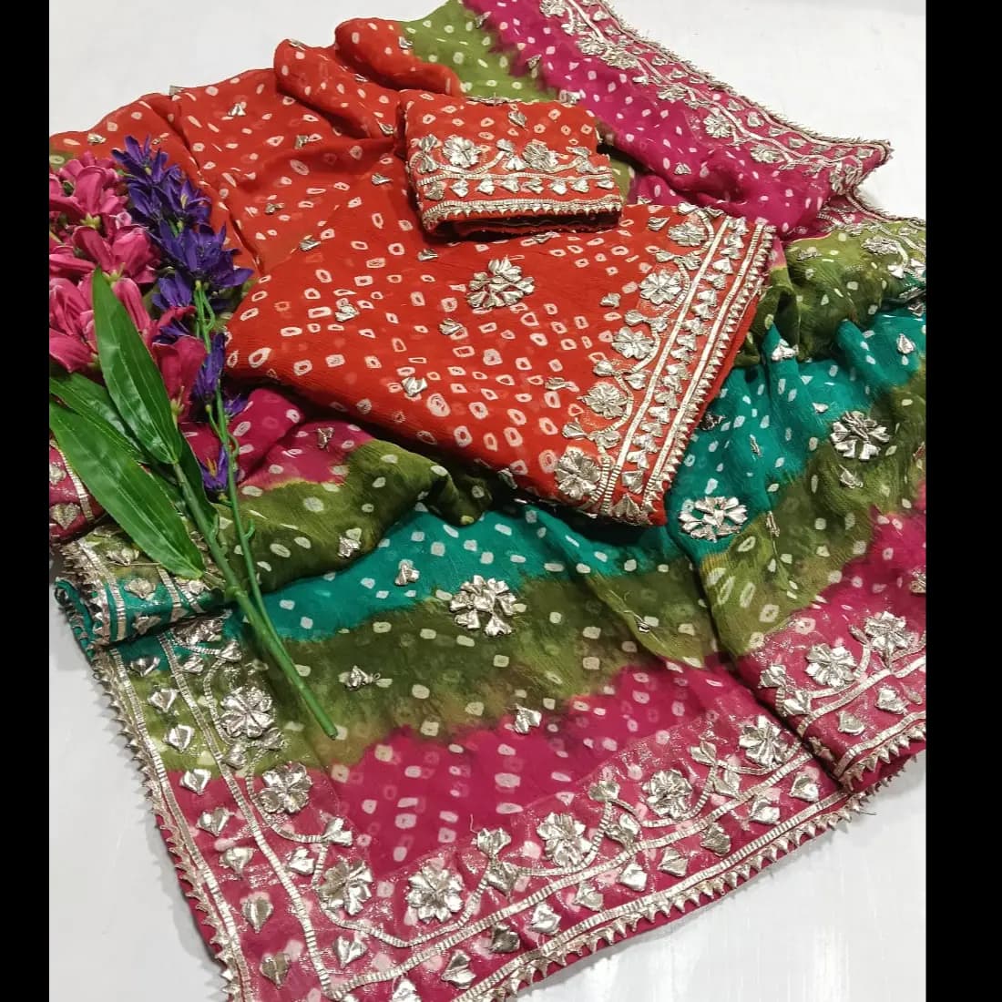 Chunri LCD Gotta 2PC Suit  Pure PK Karinkal Chiffon | Royal Festive Edition