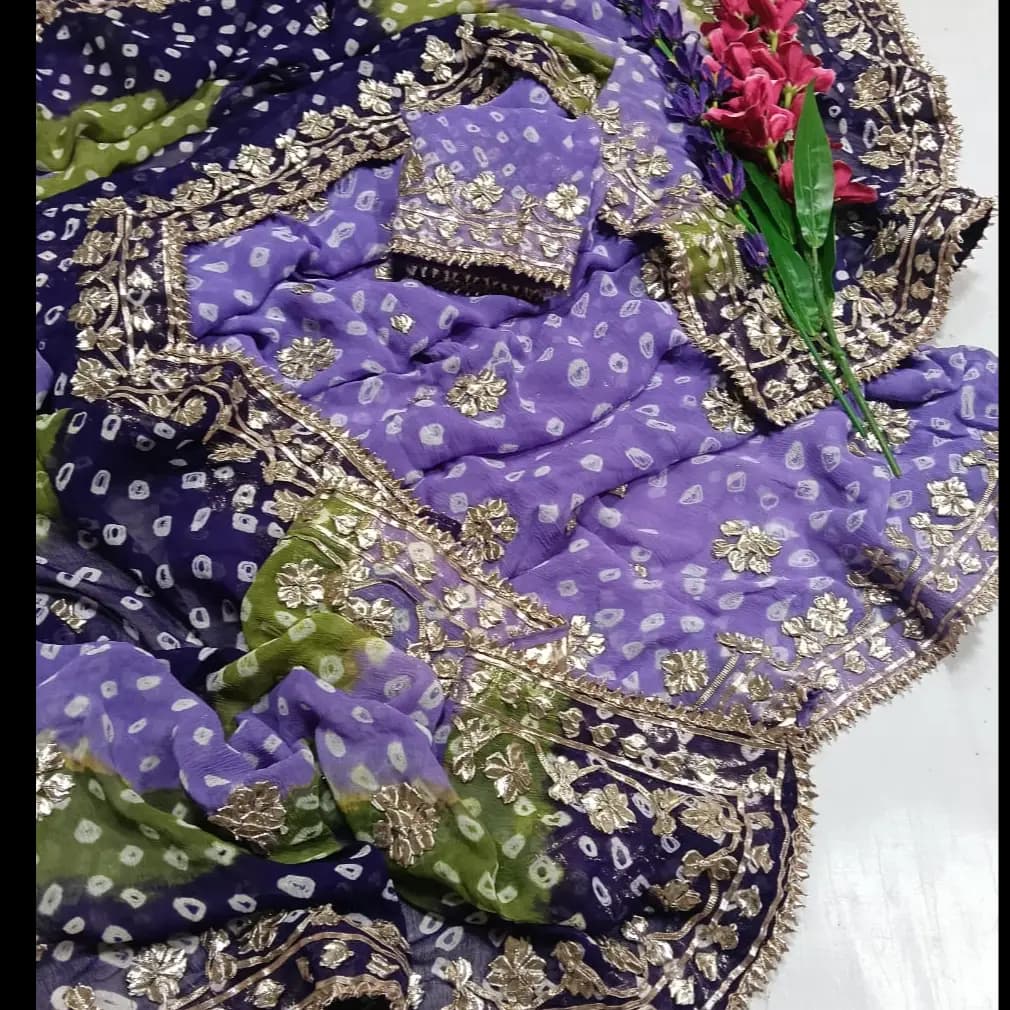 Chunri LCD Gotta 2PC Suit  Pure PK Karinkal Chiffon | Royal Festive Edition