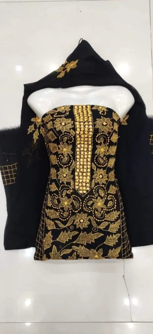 Handmade Embroidered Krinkel Chiffon 2Pc Suits