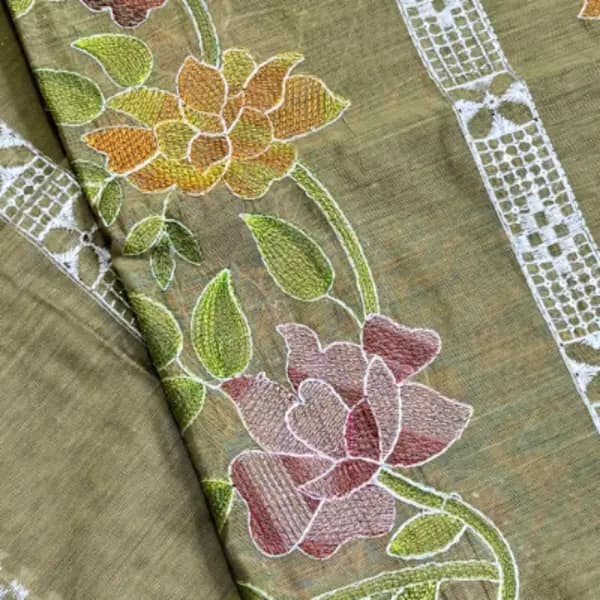 Beautiful Kacha Style 3Pc Embroidered Pepper Cotton Suit  Summer Collection