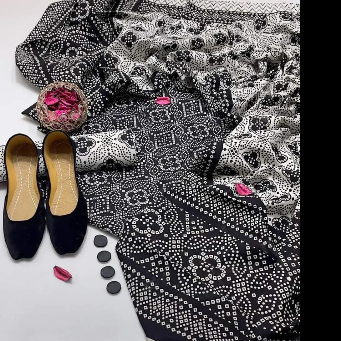 Premium Handmade Ajrak 3PC Cotton Suit  Heritage Elegance